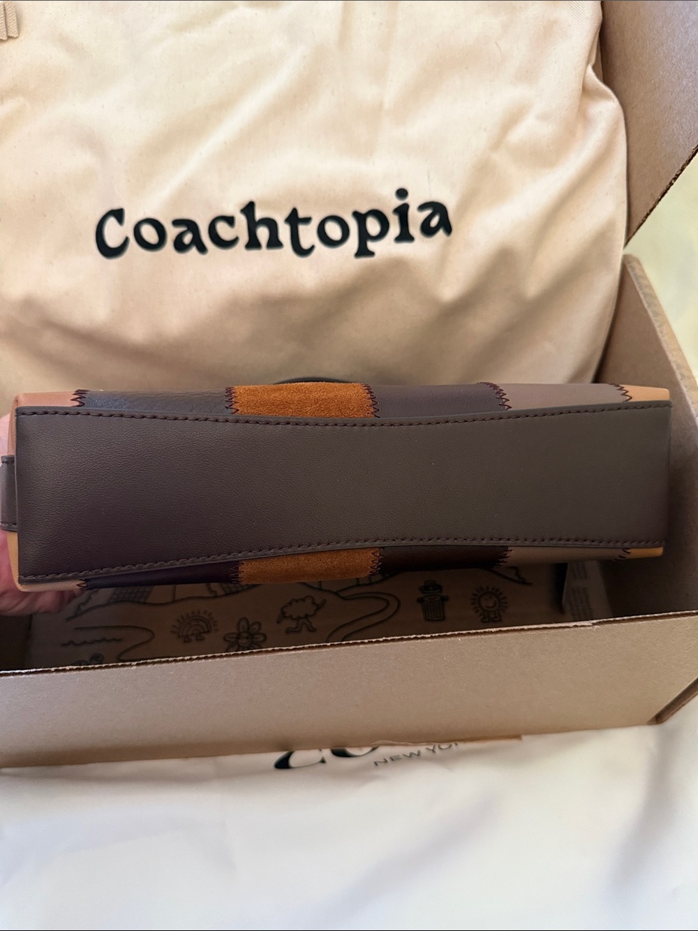 🤎Coach NWT Coachtopia Alter Ego Small Slouchy Shoulder Bag in Patchwork Leather - Picture 7 of 12